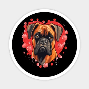 Boxer Valentine Day Magnet